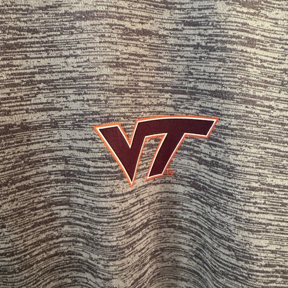 Men's Gray/Maroon Virginia Tech Hokies Prospect Quarter-Zip LS Shirt Sz Large - Picture 3 of 11